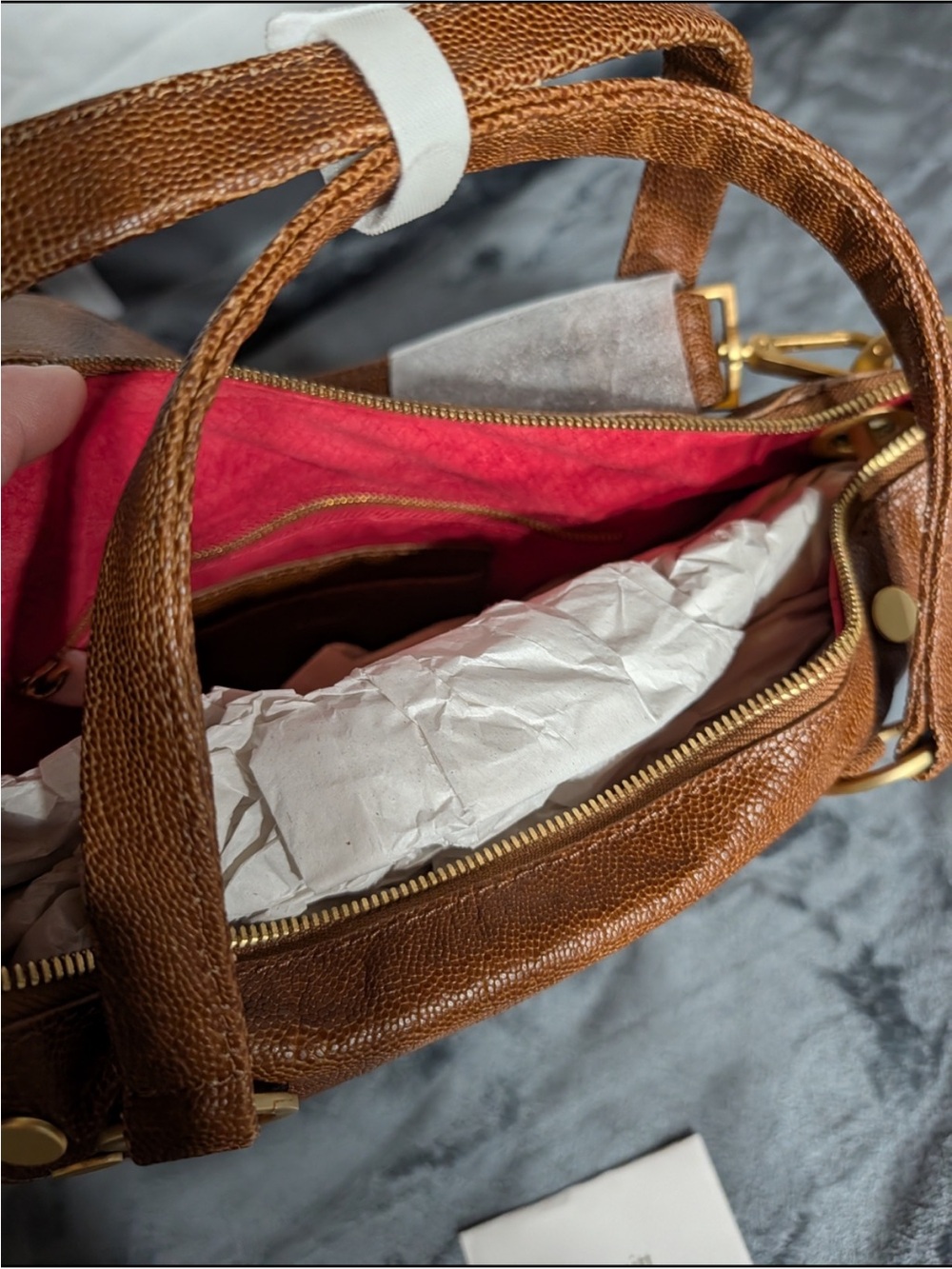Hammitt Daniel Medium Camel leather satchel NWT shoulder & crossbody straps - Picture 6 of 10